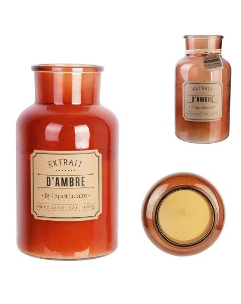 Bougie parfumée Apothicaire ambre - 1 mèche 110h