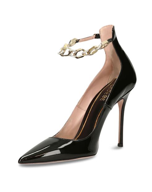 Escarpins en Cuir verni Anita noirs - Talon 12 cm
