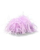 Mules en Plumes d'Autruche Selene lilas - Talon 5.5 cm