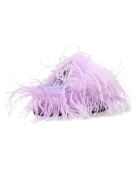 Mules en Plumes d'Autruche Selene lilas - Talon 5.5 cm