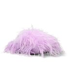 Mules en Plumes d'Autruche Selene lilas - Talon 5.5 cm