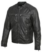 Veste motard en Cuir Zoma noire