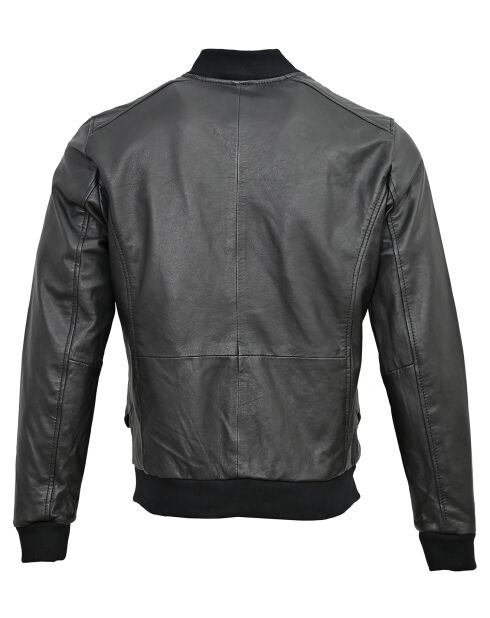 Veste en Cuir Theo noire