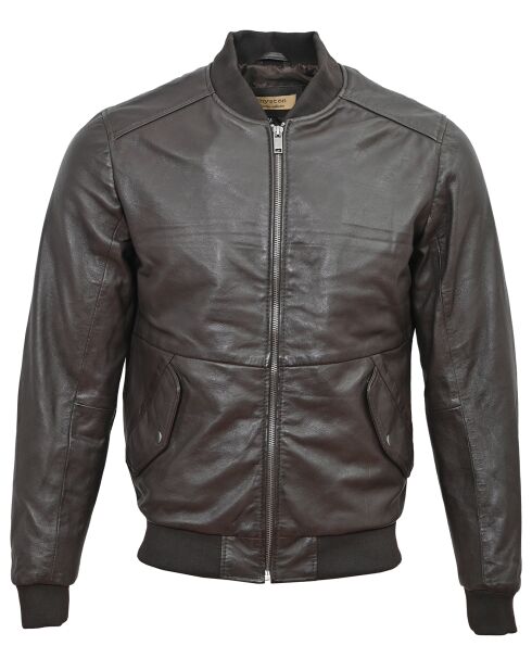 Veste en Cuir Theo marron