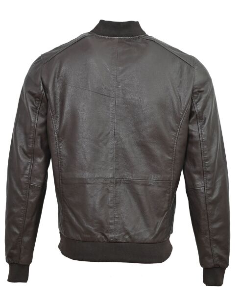 Veste en Cuir Theo marron