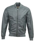 Veste en Cuir Theo grise