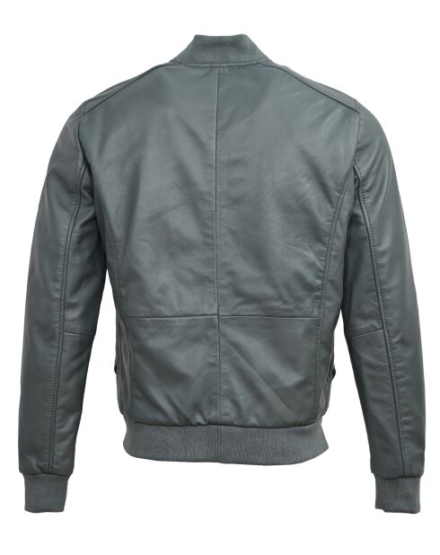 Veste en Cuir Theo grise