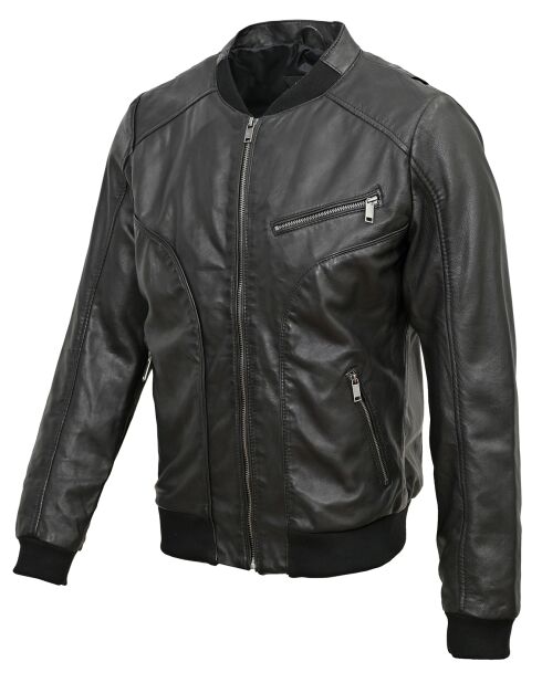 Veste en Cuir Paul noire