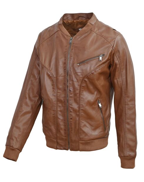 Veste en Cuir Paul cognac