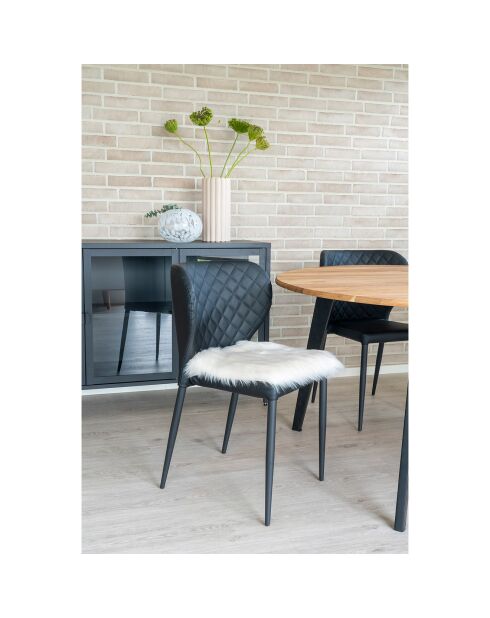 Galette en peau lainée artificielle ivoire - 40x40x6.5 cm