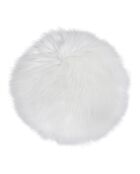 Galette en peau lainée artificielle ivoire - D.35x6.5 cm