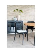 Galette en peau lainée artificielle ivoire - D.35x6.5 cm