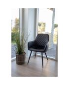 Galette en peau lainée artificielle noire - D.35x6.5 cm