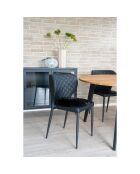 Galette en peau lainée artificielle noire - D.35x6.5 cm