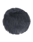 Galette en peau lainée artificielle grise - D.35x6.5 cm