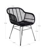 2 Sessel mit natürlichem Trieste-Kissen - 60x57x82 cm