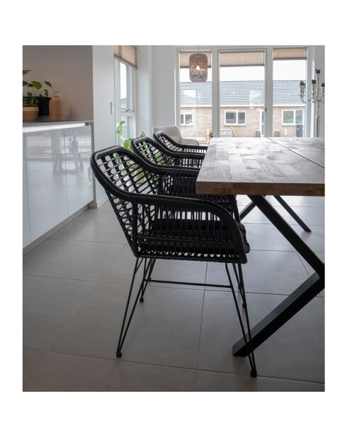 2 Sessel mit natürlichem Trieste-Kissen - 60x57x82 cm