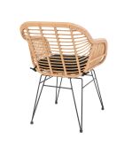 2 Fauteuils avec coussin Trieste naturel - 60x57x82 cm