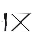 Zwarte poten voor eettafel Nimes - 86x8x72 cm