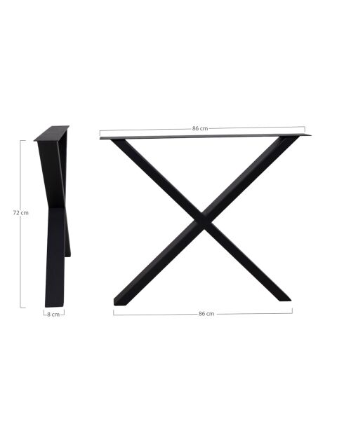 Zwarte poten voor eettafel Nimes - 86x8x72 cm