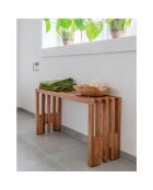 Banc en teck Benidorm naturel - 30x90x49 cm