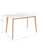 Tavolo da pranzo bianco Vojens - 120x70x75 cm
