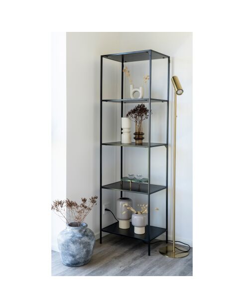 Estantería negra Vita de 5 estantes - 36 x 51 x 170 cm