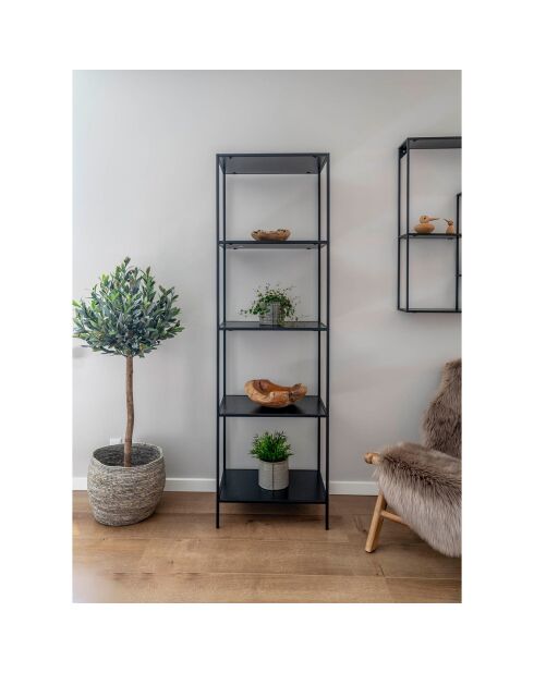 Estantería negra Vita de 5 estantes - 36 x 51 x 170 cm