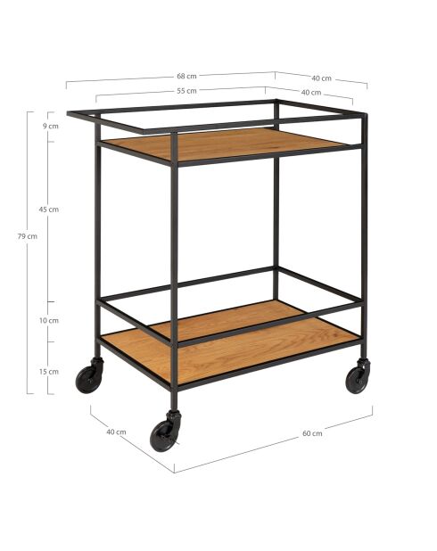 Vita natürlicher Barwagen - 68x40x79 cm
