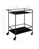 Carrello bar Vita nero - 68x40x79 cm