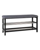 Banc avec coussin Padova  gris - 100x34x50 cm