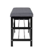 Banc avec coussin Padova  gris - 100x34x50 cm