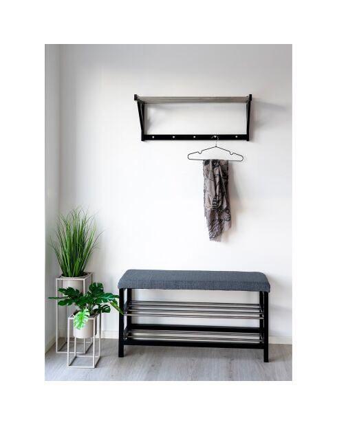 Banc avec coussin Padova  gris - 100x34x50 cm
