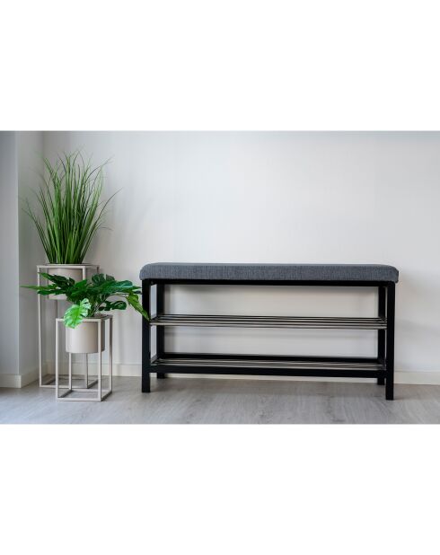 Banc avec coussin Padova  gris - 100x34x50 cm