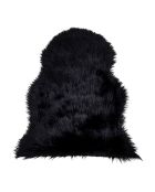 Peau lainée artificielle noire - 85x50x6.5 cm