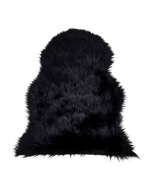 Peau lainée artificielle noire - 85x50x6.5 cm