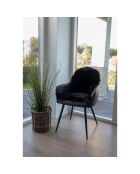 Peau lainée artificielle noire - 85x50x6.5 cm