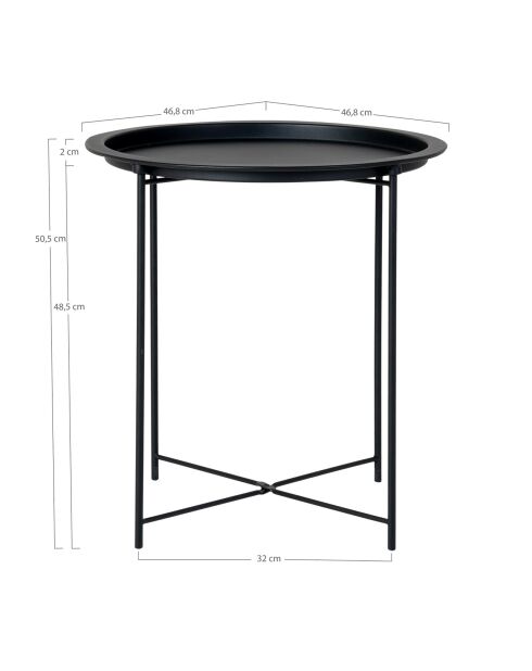 Tavolino Bastia nero - D.47x50 cm