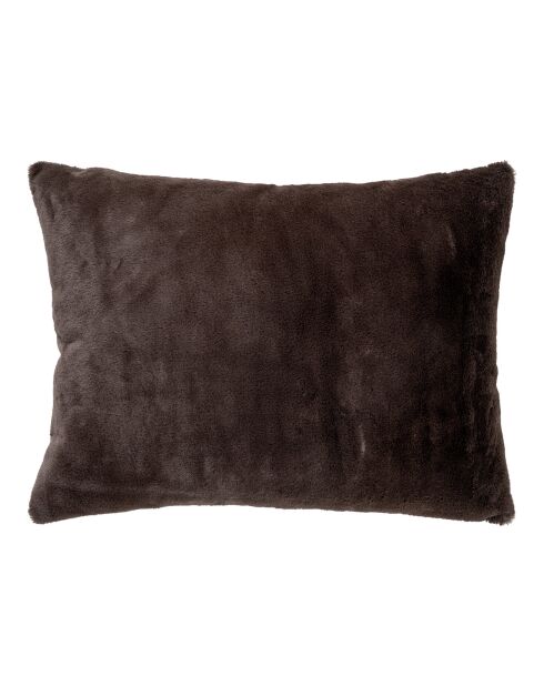 Coussin fourrure artificelle Evora gris foncé - 45x60x15 cm