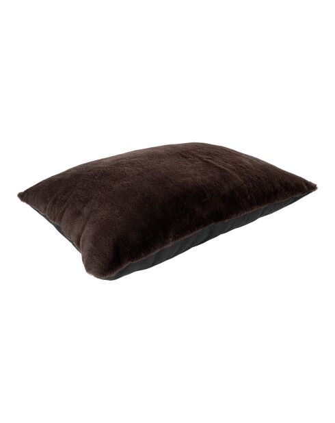 Coussin fourrure artificelle Evora gris foncé - 45x60x15 cm