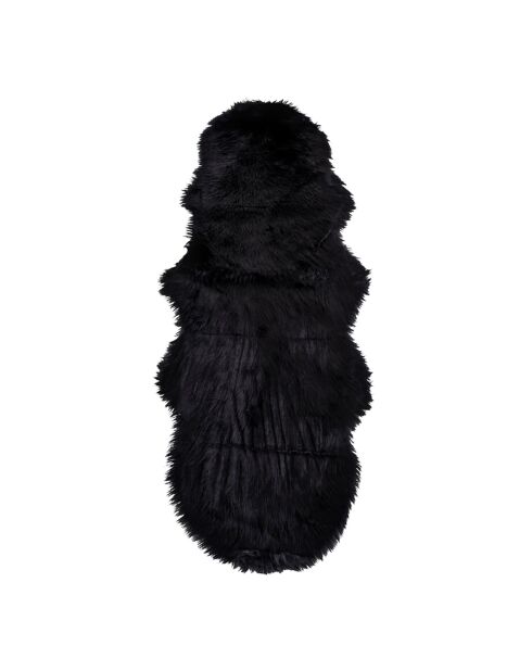 Peau lainée artificielle noire - 180x60x6.5 cm