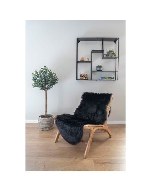 Peau lainée artificielle noire - 180x60x6.5 cm