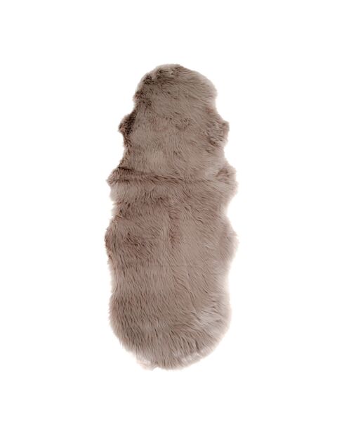 Peau lainée artificielle taupe - 180x60x6.5 cm