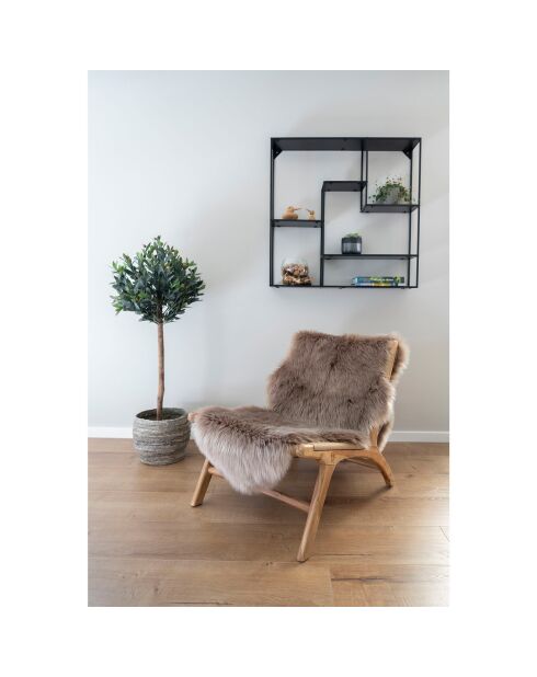 Peau lainée artificielle taupe - 180x60x6.5 cm