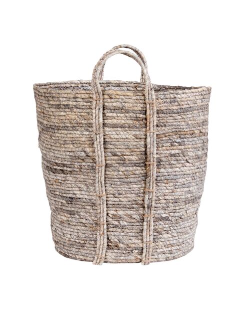 Cestino in foglie di mais Udine grigio - 41x41x49 cm