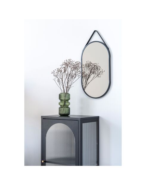 Miroir en acier Trapani noir - 2x35x60 cm