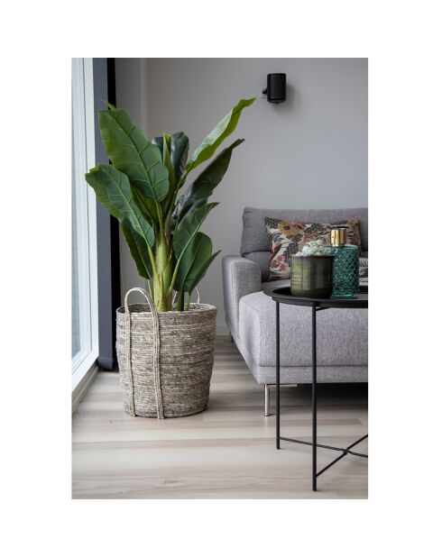 Cestino in foglie di mais Udine grigio - 41x41x49 cm