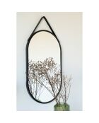 Miroir en acier Trapani noir - 2x35x60 cm
