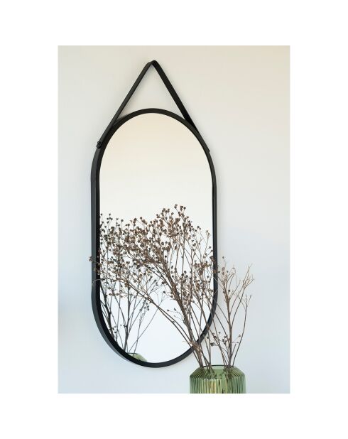 Miroir en acier Trapani noir - 2x35x60 cm