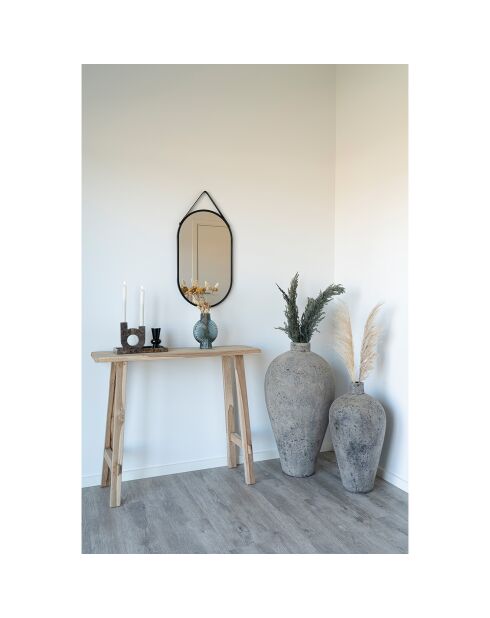 Miroir en acier Trapani noir - 2x35x60 cm